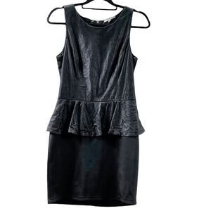 Chord Black Faux Leather Sleeveless Cocktail Party Dress Juniors Size 9